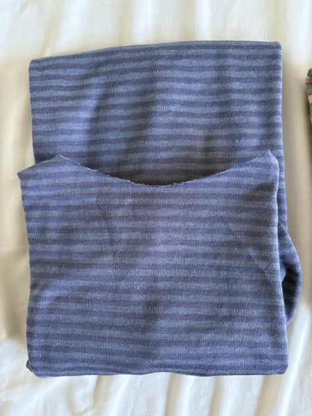 Rough Edge Denim Stripe Long Sleeve Top