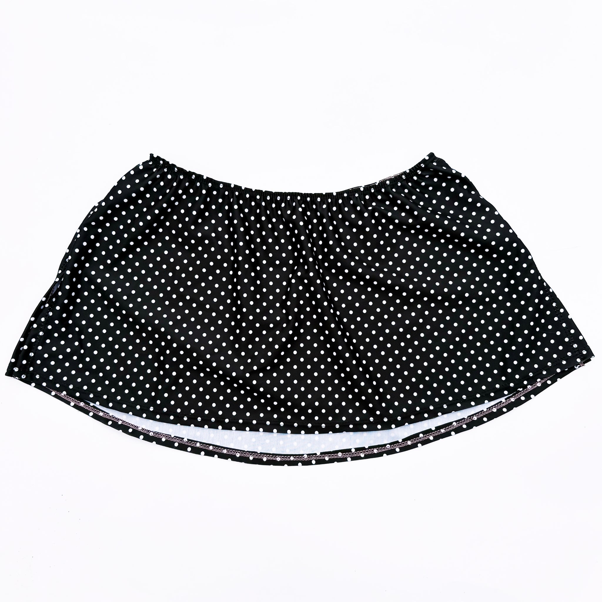 Polka Dot Swim Skirt Black