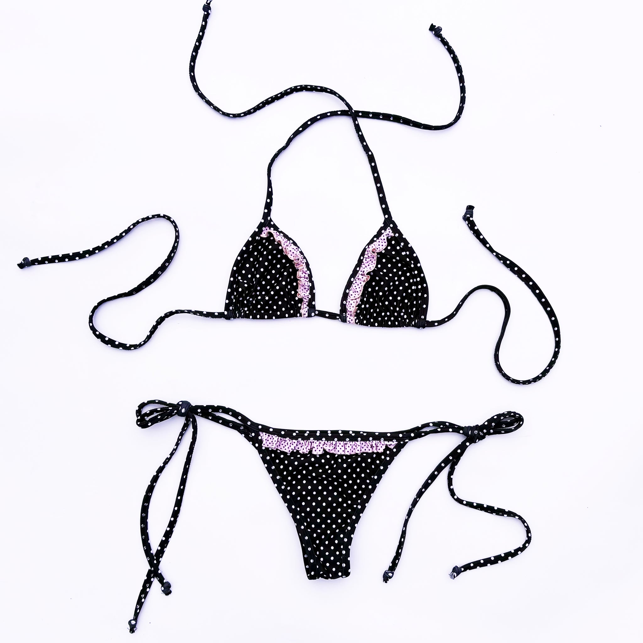 Polka Dot Bikini Black