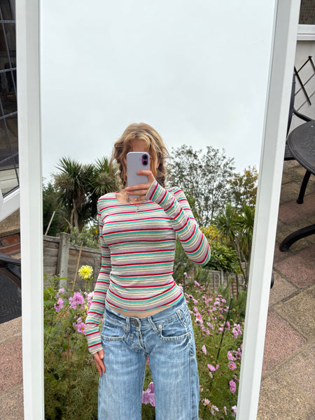 Multi-Stripe Long Sleeve Top