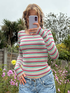 Multi-Stripe Long Sleeve Top