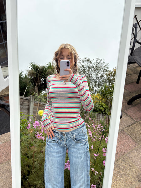 Multi-Stripe Long Sleeve Top