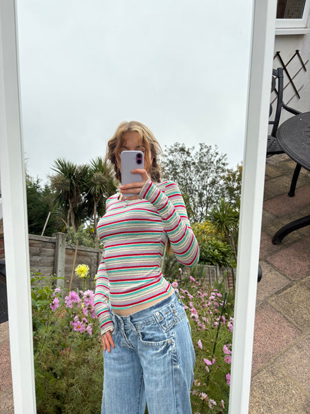 Multi-Stripe Long Sleeve Top