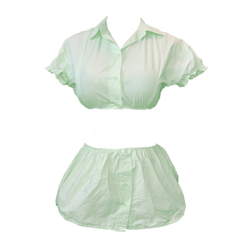 One of a kind custom skirt set tinkerbell vibes