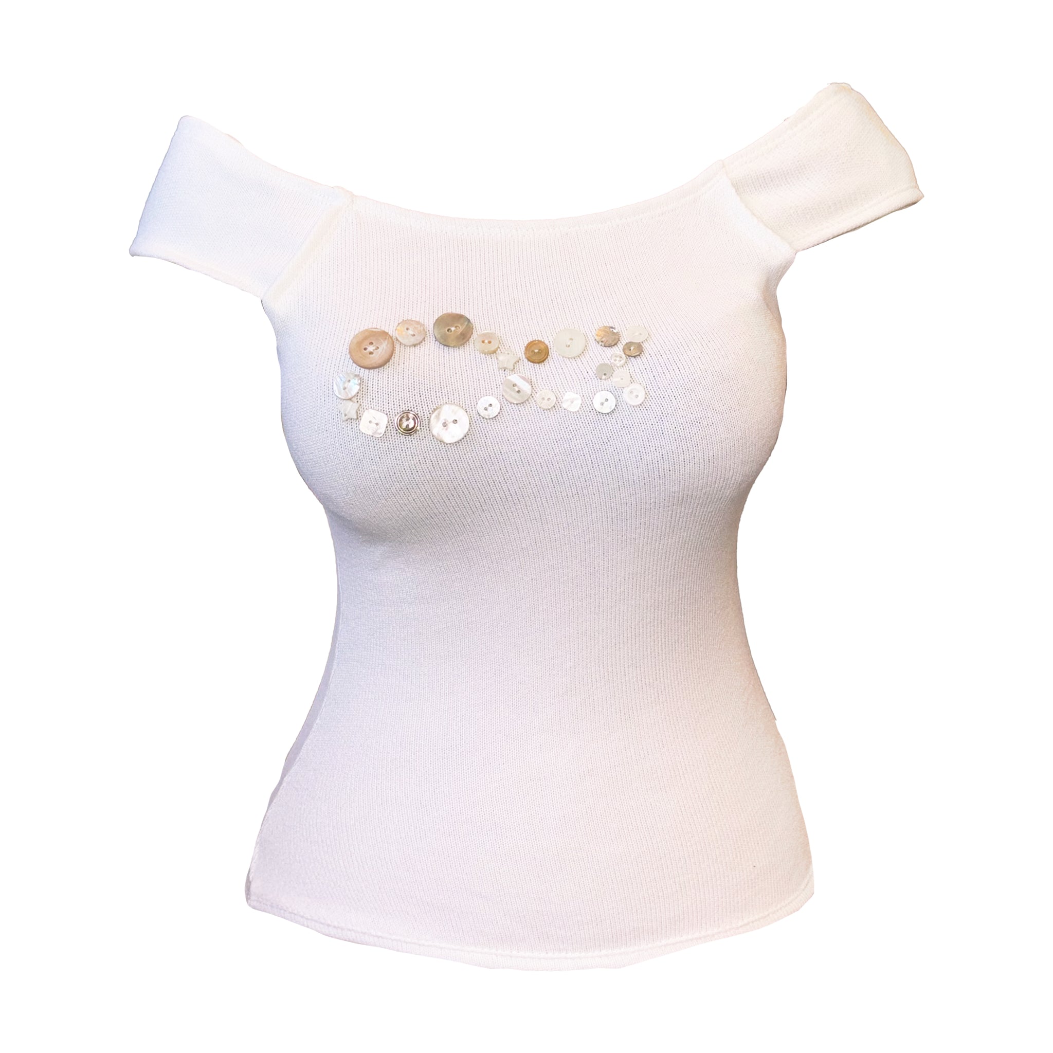 One of a kind Knit white fishy